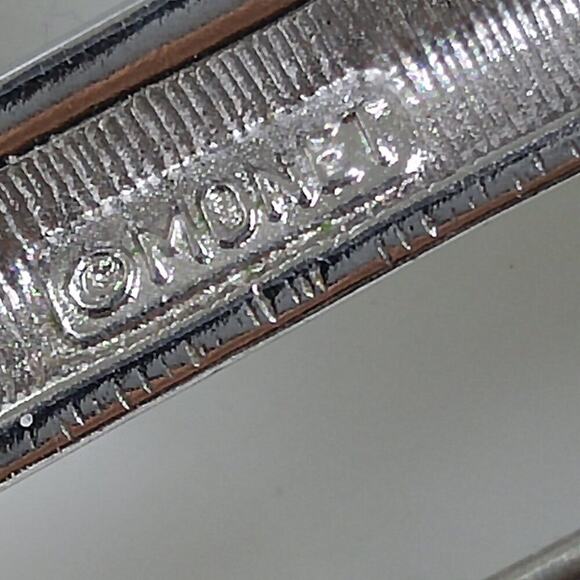 Vintage Monet Green Lucite Dangle Brooch, Silver Tone, 2 3/4 Inches - Picture 3 of 6